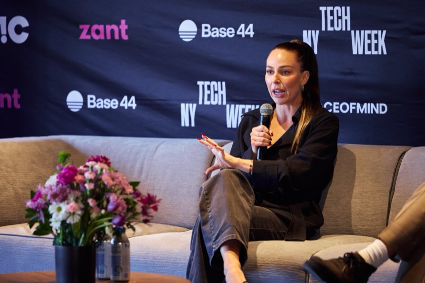 Ella Molony Cook speaking on a panel